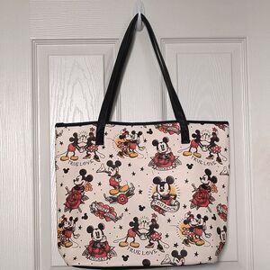 Loungefly Disney Mickey And Minnie Mouse True Love Tattoo Tote Bag